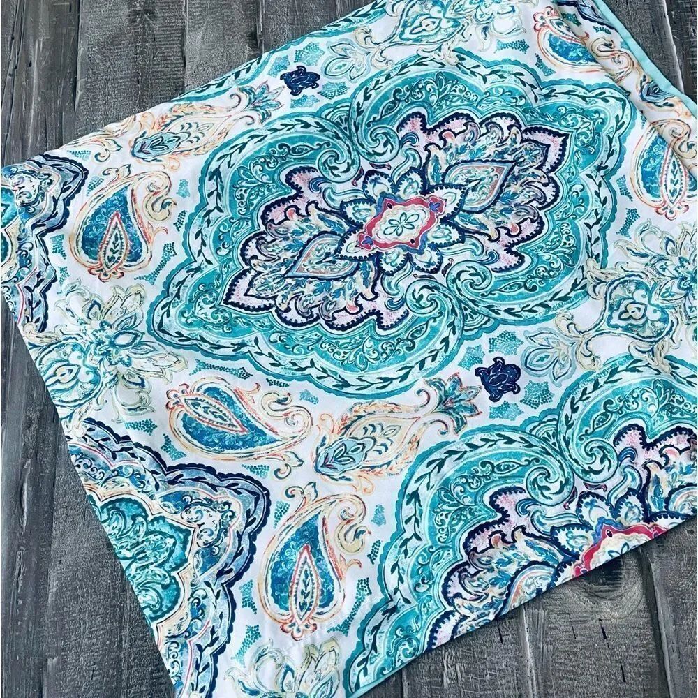 Paisley Turquoise Blue Pillowcase Sham - Picture 3 of 6